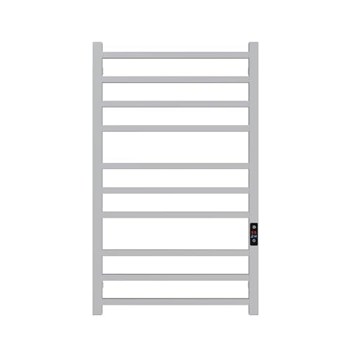SATOH Towel Warmer for Bathroom Heated Towel Rack Wall Mounted Electric Drying Rail with Plug-in Installation & Timer Stainless Steel Hot Towel Warmer - 88cm x 53cm (Polished Chrome)