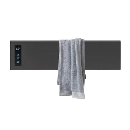 Electric Towel Warmer Rack, Wall-Mounted Towel Heater with Built-in Timer & Temperature Control, Electric Towel Dryer for Bathroom, IPX4 Waterproof, Gun Grey