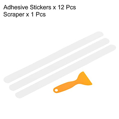 PATIKIL Non Slip Bathtub Stickers 15 x 0.8 Inch, 12 Pack Safety Shower Treads Adhesive Decal Square with Scraper for Stairs Tub Shower, Clear - color: Clear, size: 15 x 0.8"