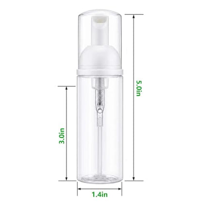 12 Pcs Empty Bottle Travel Soap Bottle | Plastic Foam Dispenser Bottle | Mini Foaming Soap Pump Dispenser for Cleaning, Travel, Cosmetics Packaging (2 oz)