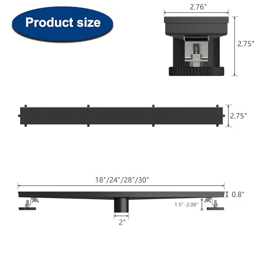 Neodrain 24" Shiny Black Linear Shower Drain,2-in-1 Flat& Tile Insert Cover | 304 Stainless Steel,Fast Drainage, Durable,Rectangle Shower Floor Drain with Adjustable Feet,Hair Strainer,Fits Bathrooms - color: Shiny Black, size: 24 In