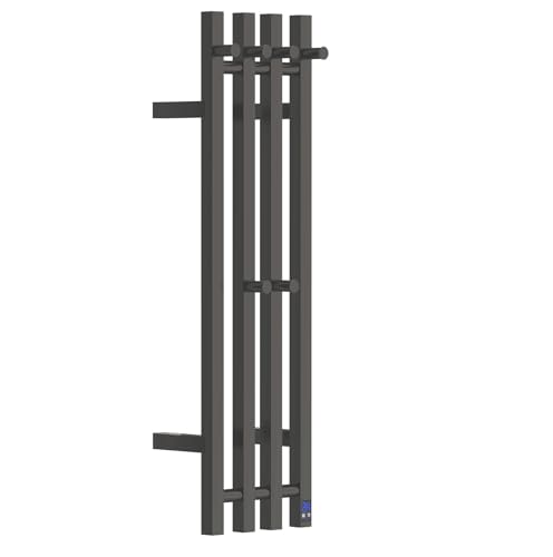 Electric Towel Warmer Rack, Wall Mount 3-Bar, 38 in, Matte Black Finish