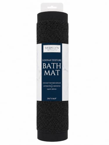 Home Expressions Non Slip with Suction Cups Loofah Bathmat 27"x15" & 29.5"X16.9", PVC Loofah Bathroom Mats, Loofah Mats for Shower and Bathroom, Quick Drying, (BLK 29.5"X16.9") - size: BLK 29.5"X16.9"