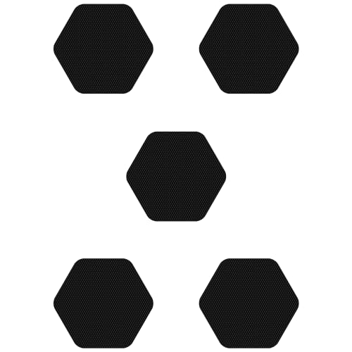 Kahuna Grip Bathtub Bath and Shower 5¼" Hexagon Non-Slip Traction Treads (Black) - color: Black