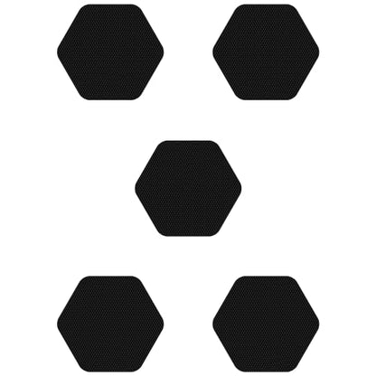 Kahuna Grip Bathtub Bath and Shower 5¼" Hexagon Non-Slip Traction Treads (Black) - color: Black