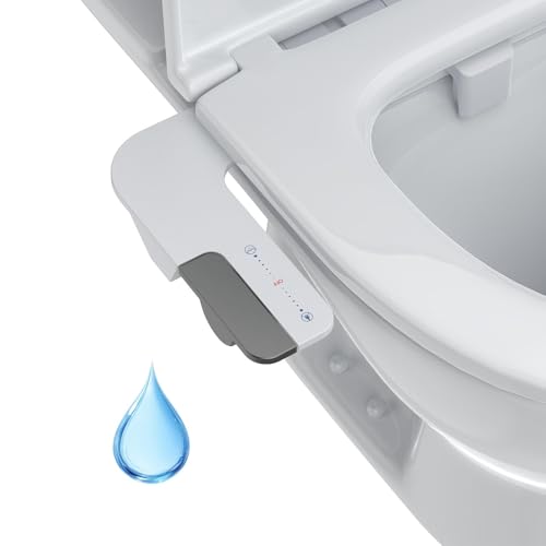 Bidet Attachment for Toilet, Non-Electric Bidet Self-Cleaning Dual Nozzle (Feminine/Rear Wash), Cold Water Bidets Sprayer for Existing Toilets Cover with Adjustable Pressure, Easy to Install, Grey - color: Dark Grey, style: EB011