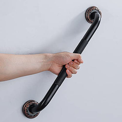 12-Inch Grab Bar Featuring Anti-Slip Handrail, Solid Brass, Oil Rubbed Bronze, Heavy-Duty Construction Armrest, Bathroom Bathtube Shower Safety Rail - color: Xn, size: 12 Inch (Pack of 1)