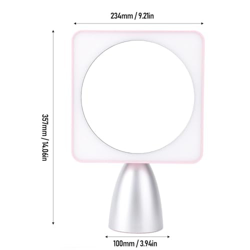 Yosoo 30x Magnifying Mirror with Light, Large 6' Lighted 30x Magnified Mirror with Suction Cups & Table Stand, Lighted Makeup Mirror with 12 Brightness Levels, 360° Rotation (Pink - color: Pink Silver