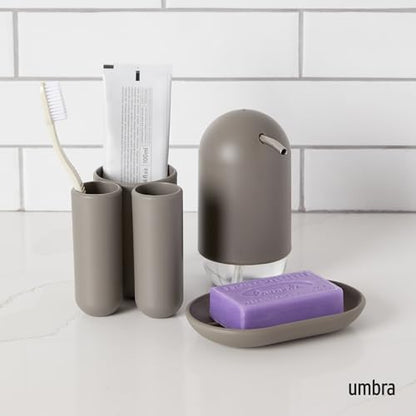 Umbra Touch Soap Dish for Bathroom - Modern Oval Shape for Sink - Durable and Easy to Clean, Grey - color: Grey