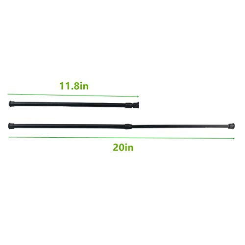 Cupboard Bars Tension Rods, 6 Pack Spring Tensions Rods Steel Adjustable Tension Curtain Rod Closet Rod Window Rods (Black, 11.8-20 Inches) - color: Black, size: 11.8-20 inch