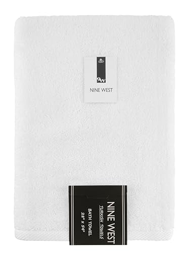 Nine West 6 Piece Hotel Collection Towel Set, 100% Turkish Cotton, Highly Absorbent & Comfy, Includes 4 Bath Towels, 1 Hand Towel & 1 Facecloth Luxury Plush Bathroom Towels | (White) - color: White, size: Hotel Collection 6 Pc Towel Set