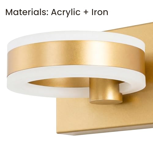LED Bathroom Light Fixtures, 33inch Gold Vanity Lights, Modern 4 Light Acrylic Wall Sconces, 350° Rotatable Wall Lighting Fixture Over Mirror - color: Gold, size: 4 Lights