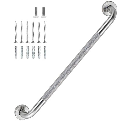 36 Inch Shower Grab Bar 1.25" Dia,Brushed Nickel Anti Slip Bathroom Grab Bar, 304 Stainless Steel Knurled Handicap Grab Bars, Safety Support Handrail, Bath Shower Handle for Elderly Injury Senior