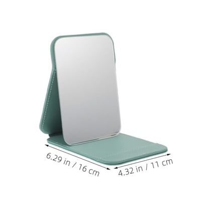 Healeved 2pcs Foldable Travel Vanity Mirror with Stand Small Desktop Makeup Mirror for Dorm Bedroom Bathroom Countertop Use