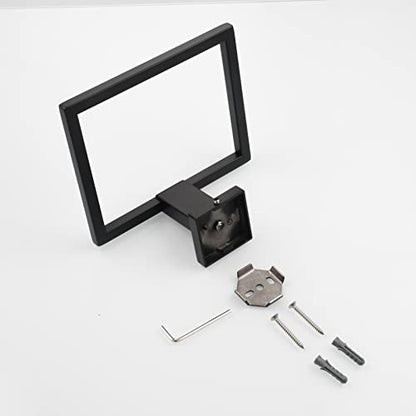 Black Hand Towel Holder Stainless Steel Square Towel Ring for Bathroom Wall Mount, SBH239B - color: Black