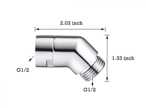 135 degrees Shower Head Elbow Adapter, Shower Arm Elbow Adapter for Wall mounted Shower or Hand Shower, Chrome - style: 135 degrees