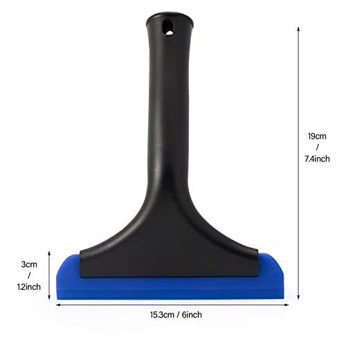 Small Silicone Squeegee Window Shower Squeegee Tool,Auto Water Blade for Car Windshield, Window, Mirror, Glass Door,Bathroom - color: Black+ Blue