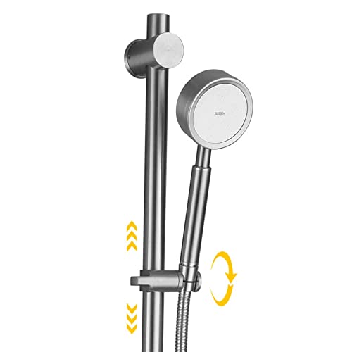 Thermostatic Shower System Stainless Steel, Wall Mounted Shower Set Modern with Shower Head Hose Tap, Adjustable Shower Mixer Set for Bathroom Hotel