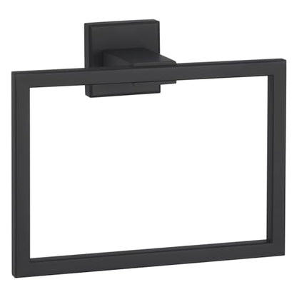 Angle Simple Hand Towel Holder for Bathroom, 7.09 Inches, Matte Black | Solid SUS304 Stainless Steel, Square Towel Ring for Kitchen Shower Wall, Screws Mount - color: Matte Black