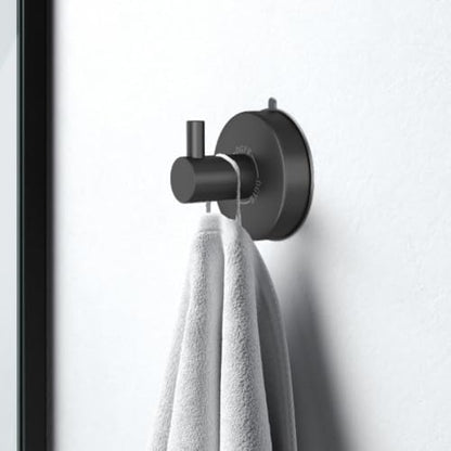 DGYB Suction Cup Hooks - Set of 2 Towel Hooks for Bathrooms - SUS 304 Stainless Steel - Grey - 15 Lb Capacity - color: Brushed Grey