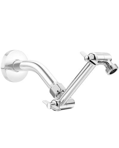 5 Inch Adjustable Shower Head Extension Arm, With Locking Set Screw, Singing Rain 304 Stainless Steel Chrome Angle Height Adjustable, Easy Install, G1/2 Universal Connector Compatible (Chrome Finish) - color: 1. Chrome, style: 5 inch
