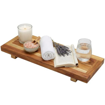EcoDecors, 29 inch, Bath Tray for Tub, Bath Tub Tray Wood, Bathtub Table, Caddy for Bathtub in Natural Teak - style: 29"- No Handles