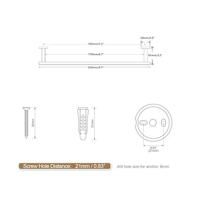 SEIDO 9 Inch Matte Black Towel Bar, 304 Stainless Steel Hand Towel Holder for Bathroom Wall, One-Piece Single Towel Rod Rack with 6.7" Hanging Length, No Assembly Required - color: Matte Black, size: 9 Inch