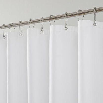 1 Pack Water-Repellent Fabric Shower Curtain Liner, 72x72 White | 100% polyester, 3 Magnets, Rustproof Grommets&Weighted Hem, quick-dry,machine washable, hotel quality for Standard bathroom - color: White, size: 72"W x 72"L (Pack of 1)