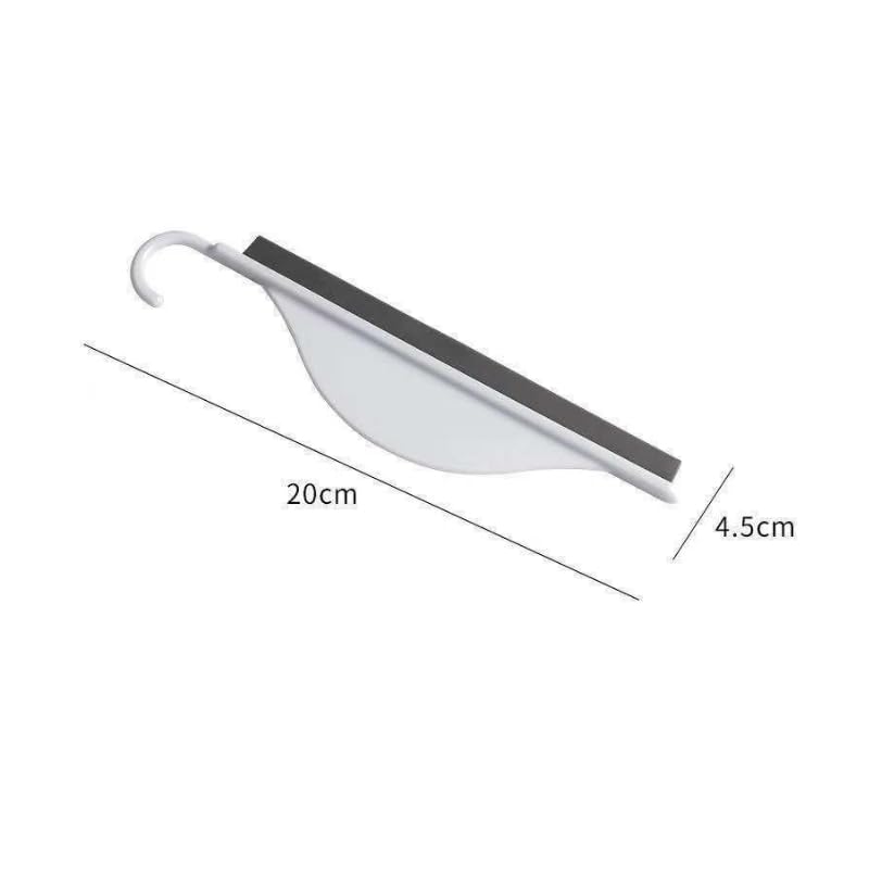 Mini Squeegee Set with Hooks, 2 Pack Silicone Water Wiper for Shower Glass, Bathroom Countertop & Sink Cleaning Tool, Compact Handheld Scraper for Kitchen, Mirror, Window (White)