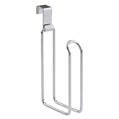 mDesign Metal Over The Tank Toilet Tissue Paper Roll Holder Dispenser and Reserve for Bathroom Storage and Organization - Hanging, Holds 1 Roll - Chrome