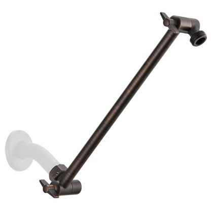 11 Inch Adjustable Shower Head Extension Arm With Locking Set Screw, Singing Rain 304 Stainless Steel Angle Height Adjustable, Easy Install, G1/2 Universal Connector Compatible (Oil Rubber Bronze) - color: 4. Oil Rubbed Bronze, style: 11 inch