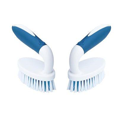 2 Pack Scrub Brushes with Stiff Bristles | Scrubbing Brush for Carpet, Shower, Bathtub, Kitchen, Pool Tile, Bathroom Scrubber - size: Small