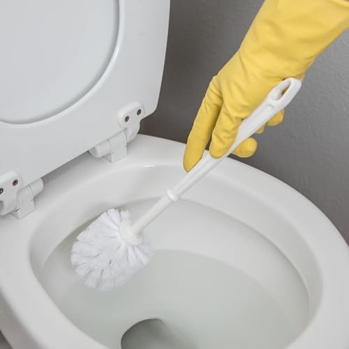 Sparta Flo-Pac Toilet Bowl Brush for Commercial Restrooms, Heavy Duty Toilet Brush with Plastic Handle for Bathrooms, 11 Inches, White