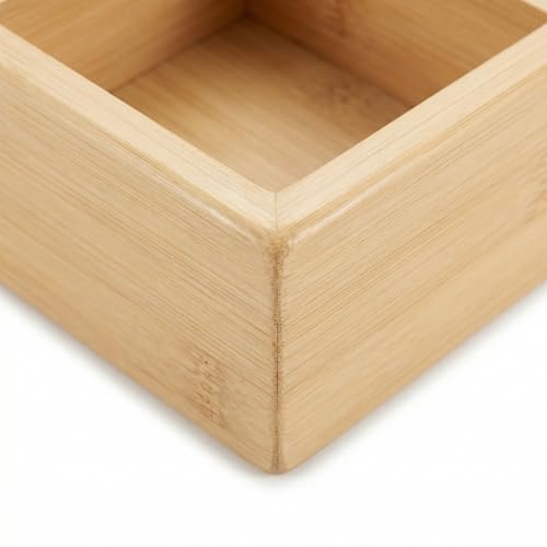 Bamboo Drawer Organizer,Fits Kitchens,Bathrooms,Desk,Utensil,Makeup,Removable Dividers (Natural, M) - size: M