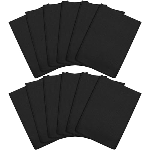 Tatuo 12 Pcs Korean Exfoliating Mitt, Bath Sponges,Large,Black | Italy Towel, Viscose Rayon, Exfoliates Dead Skin, for Daily Shower, Home Spa and Travel Use, Multi Color, Full-body Cleaning - color: Black, size: 1 Count (Pack of 12)