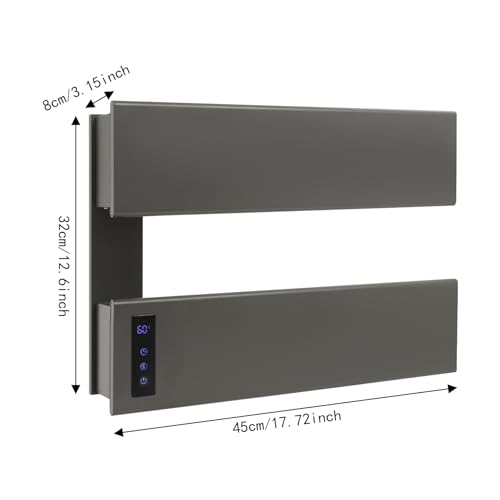 Electric Towel Warmer, Wall-Mounted Towel Heater with Timer & LED Screen, Temperature Adjustment, IPX4 Waterproof Towel Rack Dryer for Bathroom, Hotels, Home, Wide Heating Panel, 17.72" W (2 Tier) - size: 2 Tier