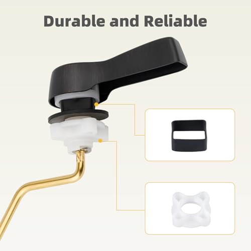 Universal Metal Toilet Handle Lever, Side/Angle Mount, Oil Rubbed Bronze | Solid Brass Toilet Flush Handle Compatible with Kohler/American Standard/ TOTO/Gerber, Stainless Steel Chain, Easy to Install - color: Oil Rubbed Bronze, style: Side Mount Design