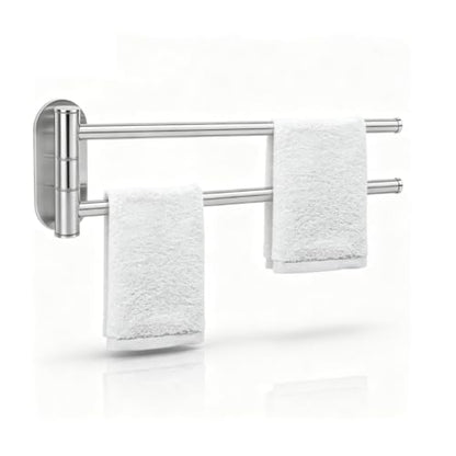 Swivel Towel Rack, Swing Out Towel Bar Arm Swivel Hanger Wall Mounted Holder Stainless Steel Brushed Finish for Bathroom Kitchen (2 Arm)