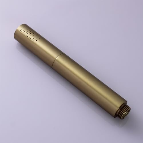 AYIVG Brushed Gold Finish Round Brass 2 In 1 Function High Pressure Handheld Shower Head Sprayer Hand Shower Wand with 59 Inch Hose For Bathroom Shower System - color: Brushed Gold