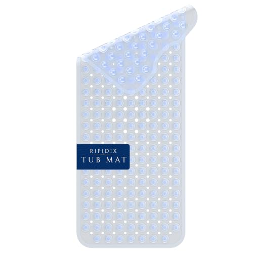 Bathtub Mat Non-Slip – 39" x 15.5" Extra Long Shower Mat with Suction Cups, BPA Free & Machine Washable, Textured Bath Mat for Tub, Ideal for Kids, Seniors & Pregnant Women, Clear - color: Clear