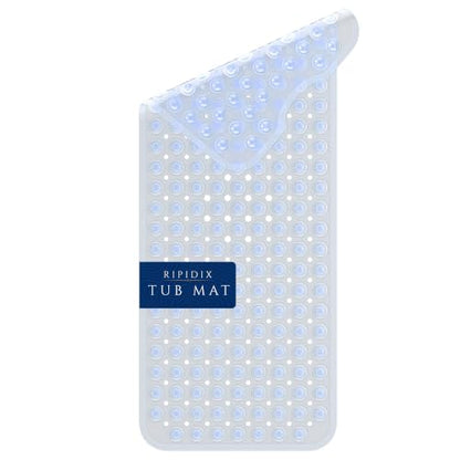 Bathtub Mat Non-Slip – 39" x 15.5" Extra Long Shower Mat with Suction Cups, BPA Free & Machine Washable, Textured Bath Mat for Tub, Ideal for Kids, Seniors & Pregnant Women, Clear - color: Clear