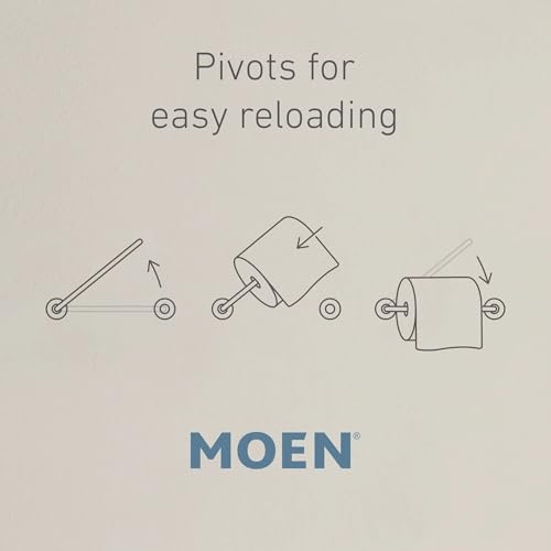 Moen Vale Chrome Double Post Pivoting Toilet Paper Holder, Wall Mounted Toilet Tissue Holder DN4408CH