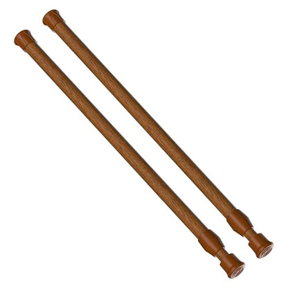 Spring Tension Curtain Rod Short Tension Rod (Wood,12" to 19"-2Pcs) - color: Wood, size: 12" to 19"-2Pcs