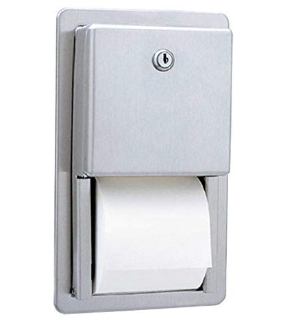BOBRICK 3888 ClassicSeries Stainless Steel Recessed Multi-Roll Toilet Tissue Dispenser, Satin Finish, 12-1/2" Height, 7-9/16" Width 2-15/16" Depth - color: Classicseries, size: 7-9/16" Width x 2-15/16" Depth x 12-1/2" Height, style: Satin