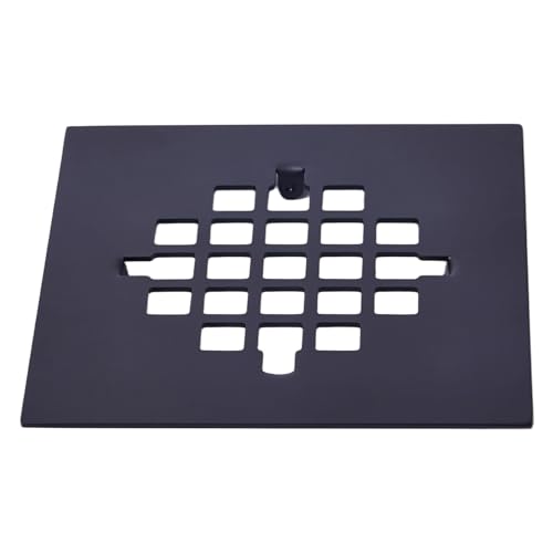 4-1/4 (4.25) Inch Square Snap-in Shower Drain Cover Used for Replacing Shower Strainer Grid,304 Stainless Steel (Black) - color: Black