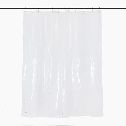 DKNY Clear Shower Curtain Liner 70 x 72 Polyethylene with Silver Grommets - color: Clear/Silver Grommets