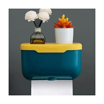 Stainless Steel Toilet Paper Holder，Recessed Toilet Paper Holder，Plastic Tissue Box Cover Tissue Cover with lid Bathroom Home Paper Holder Boxes Storage Box(Yellow+Green) - size: Yellow+Green