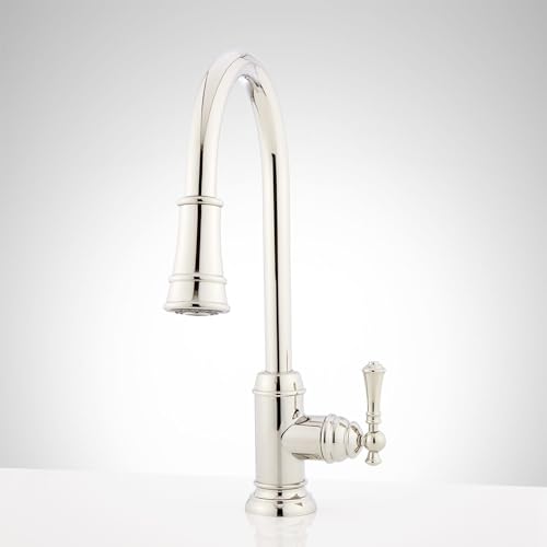 Signature Hardware Amberley 1.8 GPM Single Hole Pull Down Kitchen Faucet - color: Polished Nickel