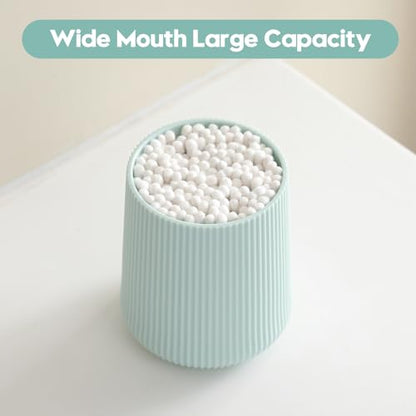 YAUKPH Green Striped Toothbrush Holder | for Electric Toothbrushes Bathroom Organizer Cup for Toothpaste Kids & Adults - color: Green Ribbed