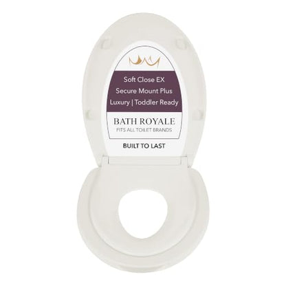 BATH ROYALE Potty Training Seat - Soft Close, Adult/Child, Kingsport BR721-01, Elongated Biscuit/Linen - color: Biscuit/Linen, size: Elongated